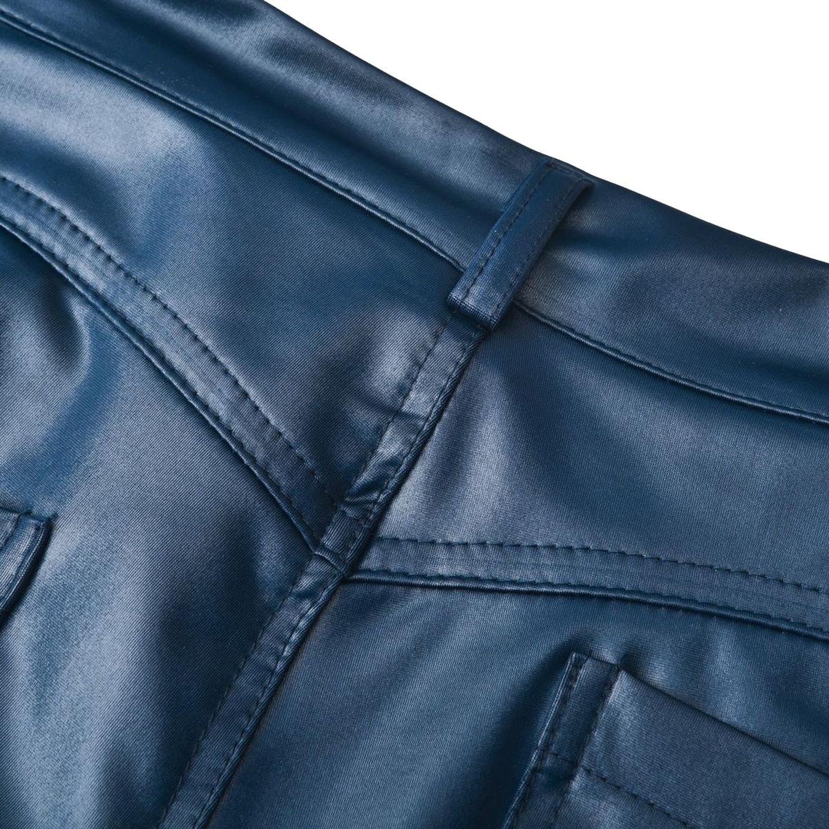 Skinny High-Waisted Leather Pants - Stretch-Cut Unisex