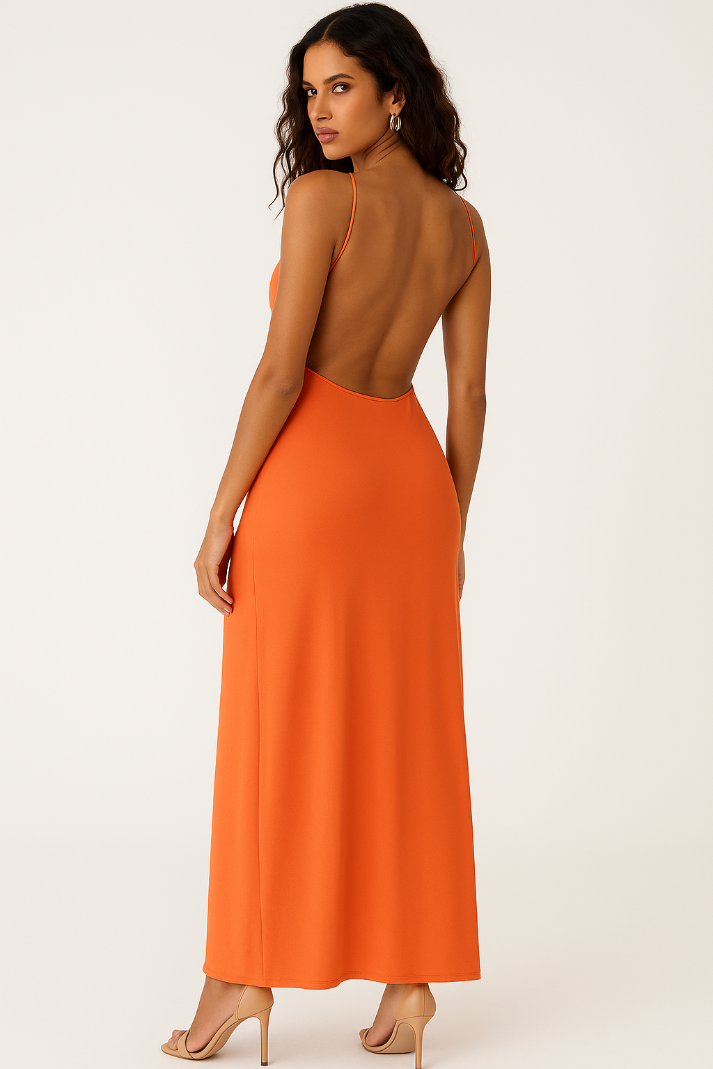 Luxury Halter Maxi Dress – Metal Chain Neck