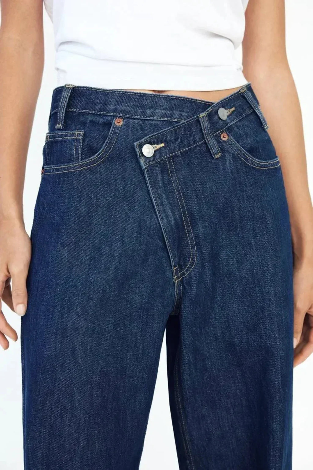 Asymmetrical Wide-Leg Denim Pants – Streetwear & Everyday Style