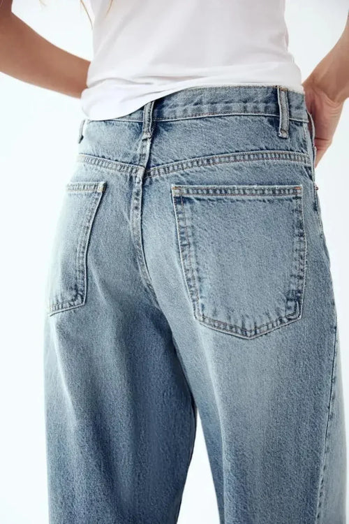 Asymmetrical Wide-Leg Denim Pants – Streetwear & Everyday Style