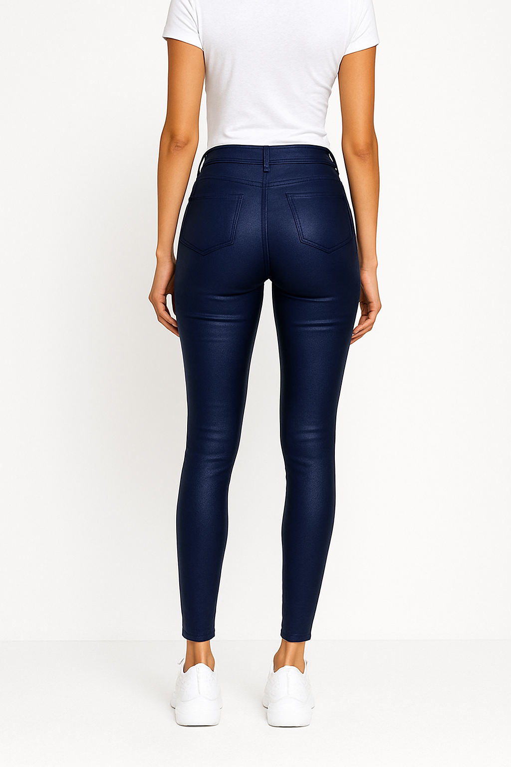Skinny High-Waisted Leather Pants - Stretch-Cut Unisex