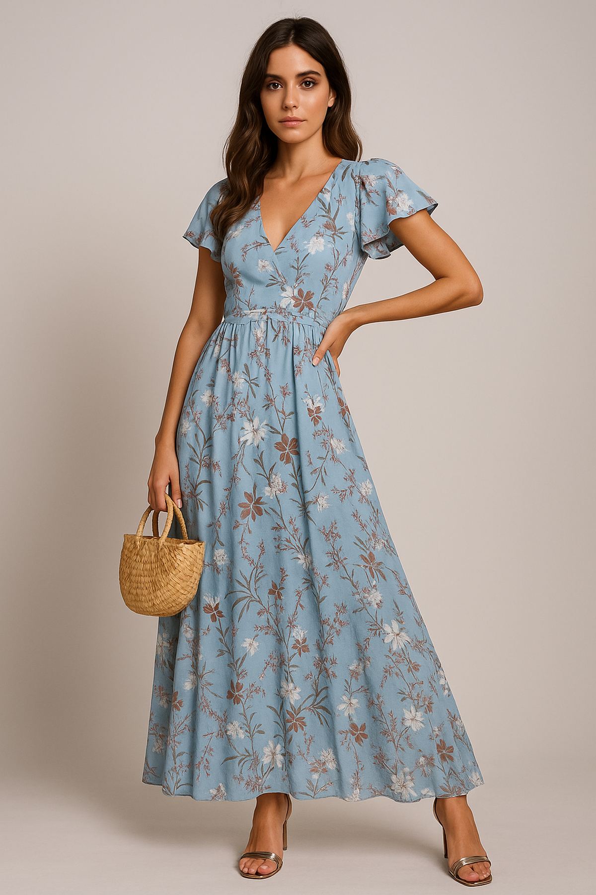 Tailored Floral Maxi Dress