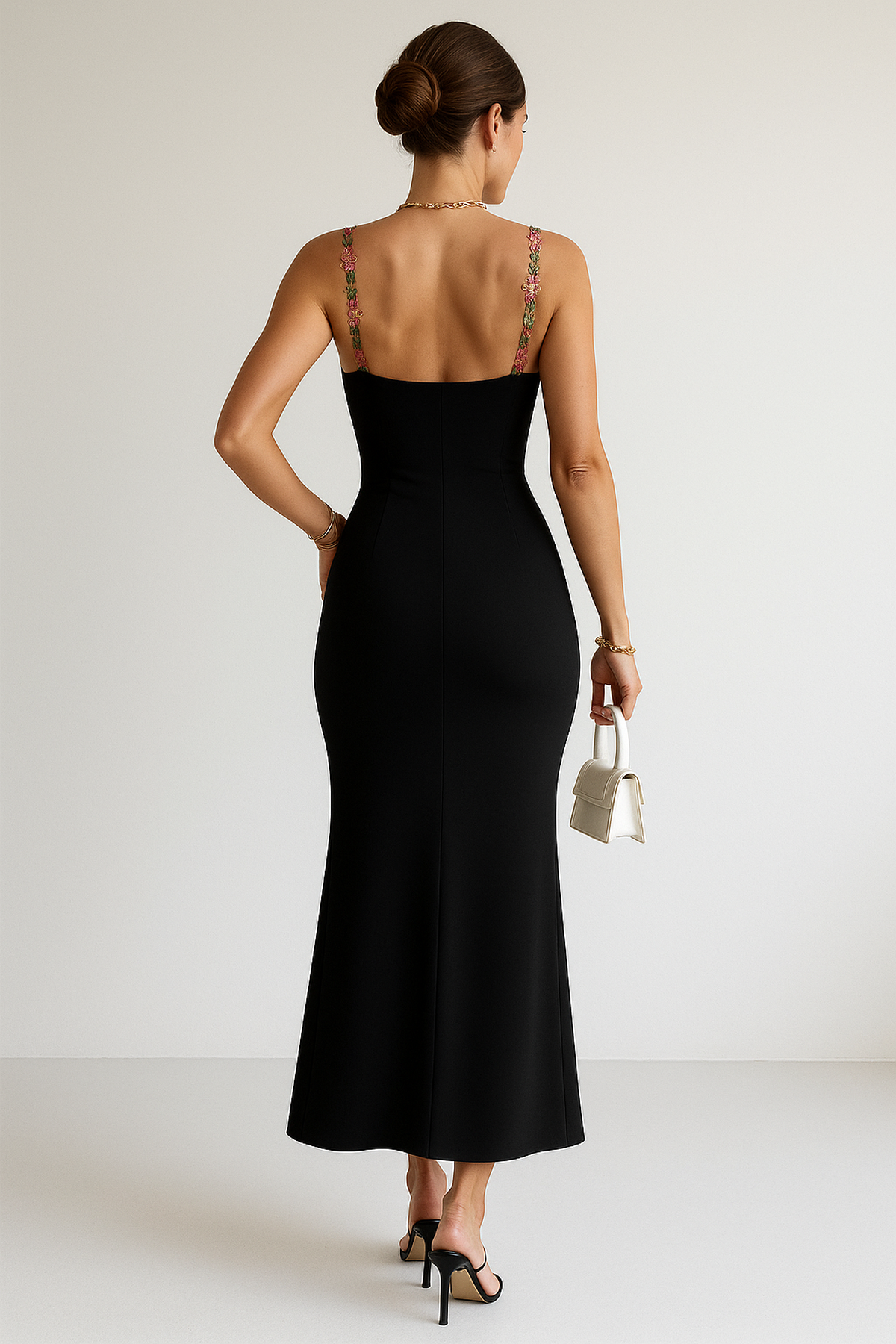 Elegant Floral Embroided Maxi Dress