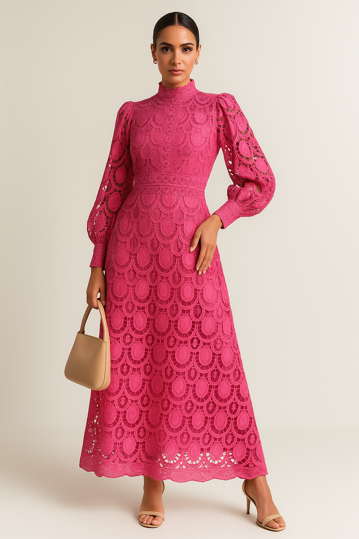 Modern Long Sleeves Maxi Dress