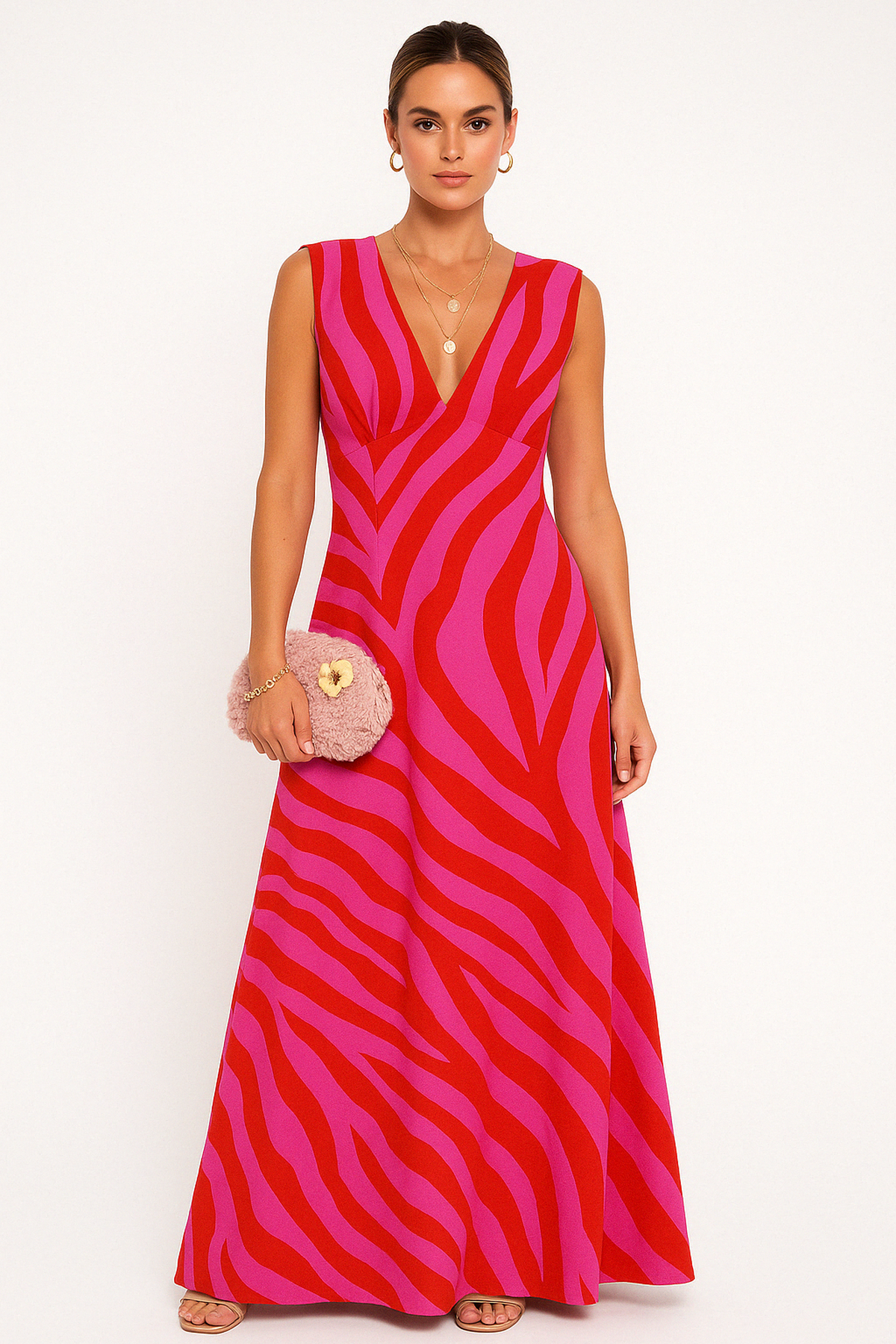 V-Neck Maxi Summer Dress – Breathable Summer Day-to-Evening Wear