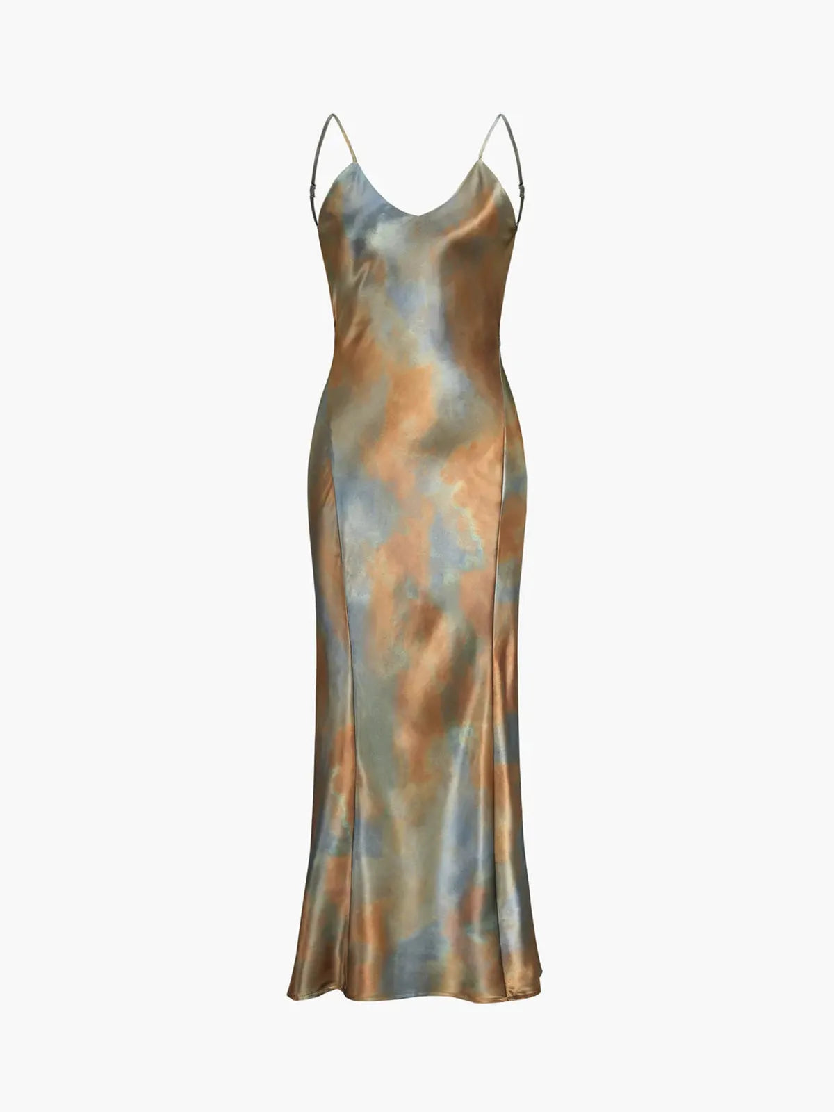 Satin Backless V-Neck Spaghetti Strap Dress
