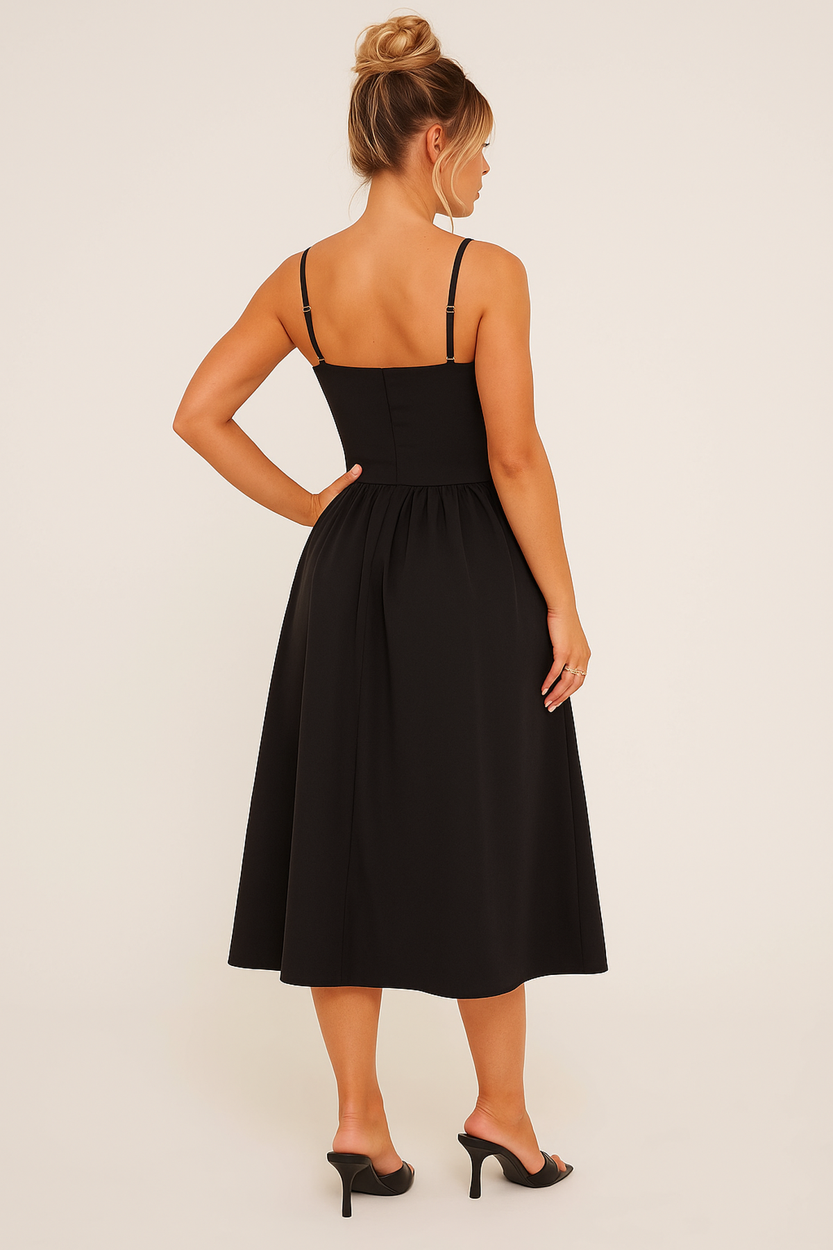 Elegant Pleated Skater Maxi/Midi Dress