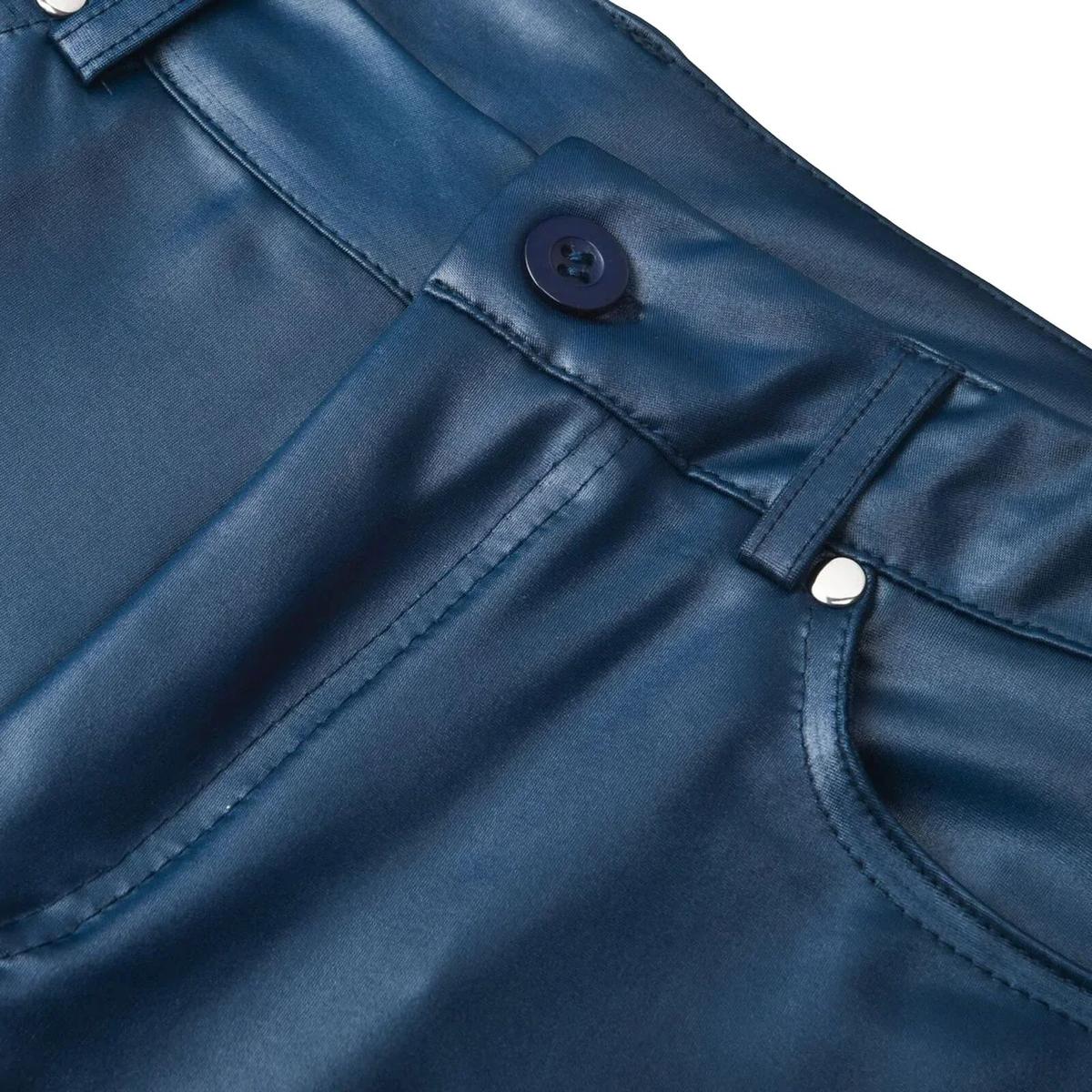 Skinny High-Waisted Leather Pants - Stretch-Cut Unisex