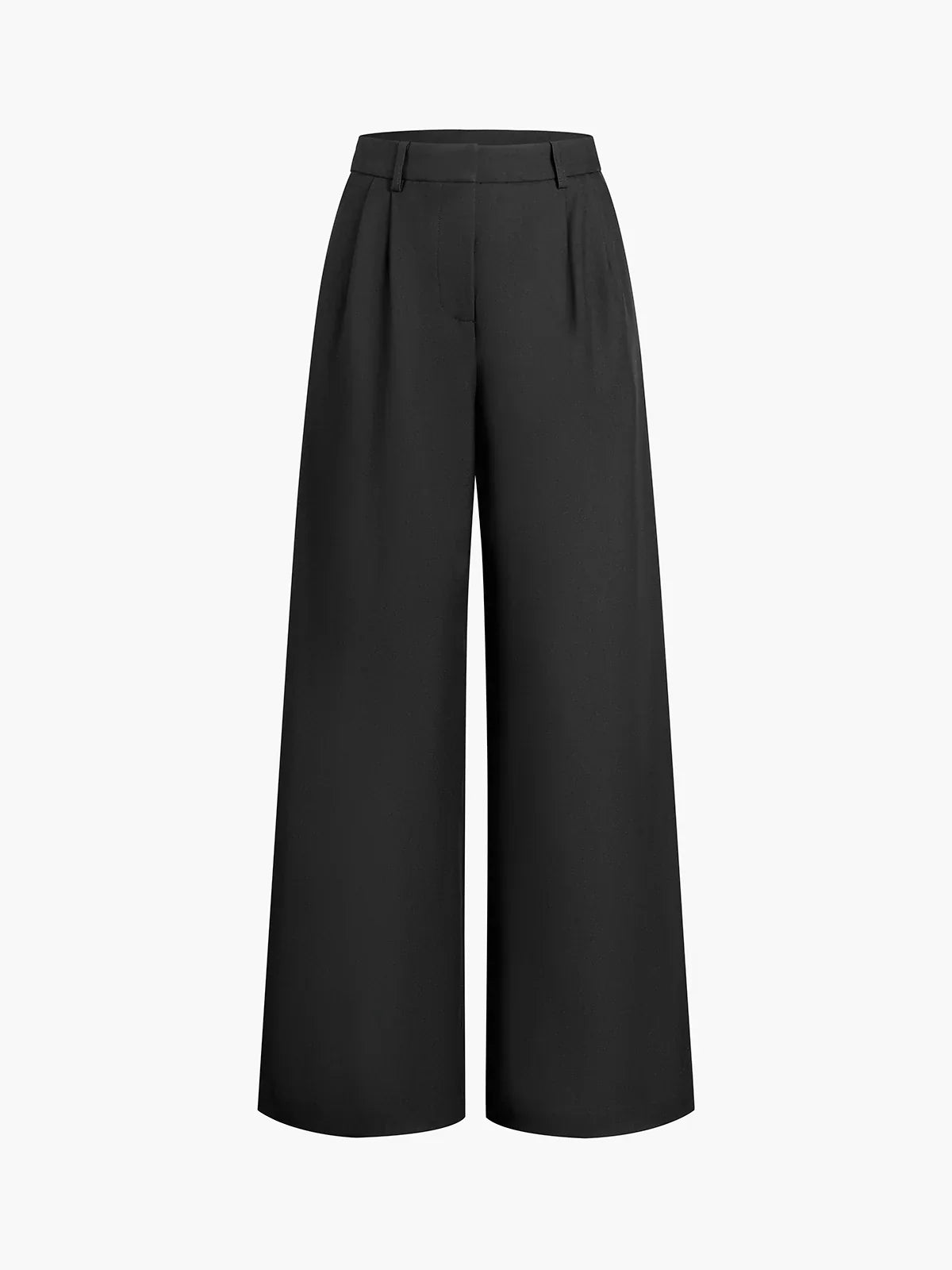 Solid Wide-Leg Pants