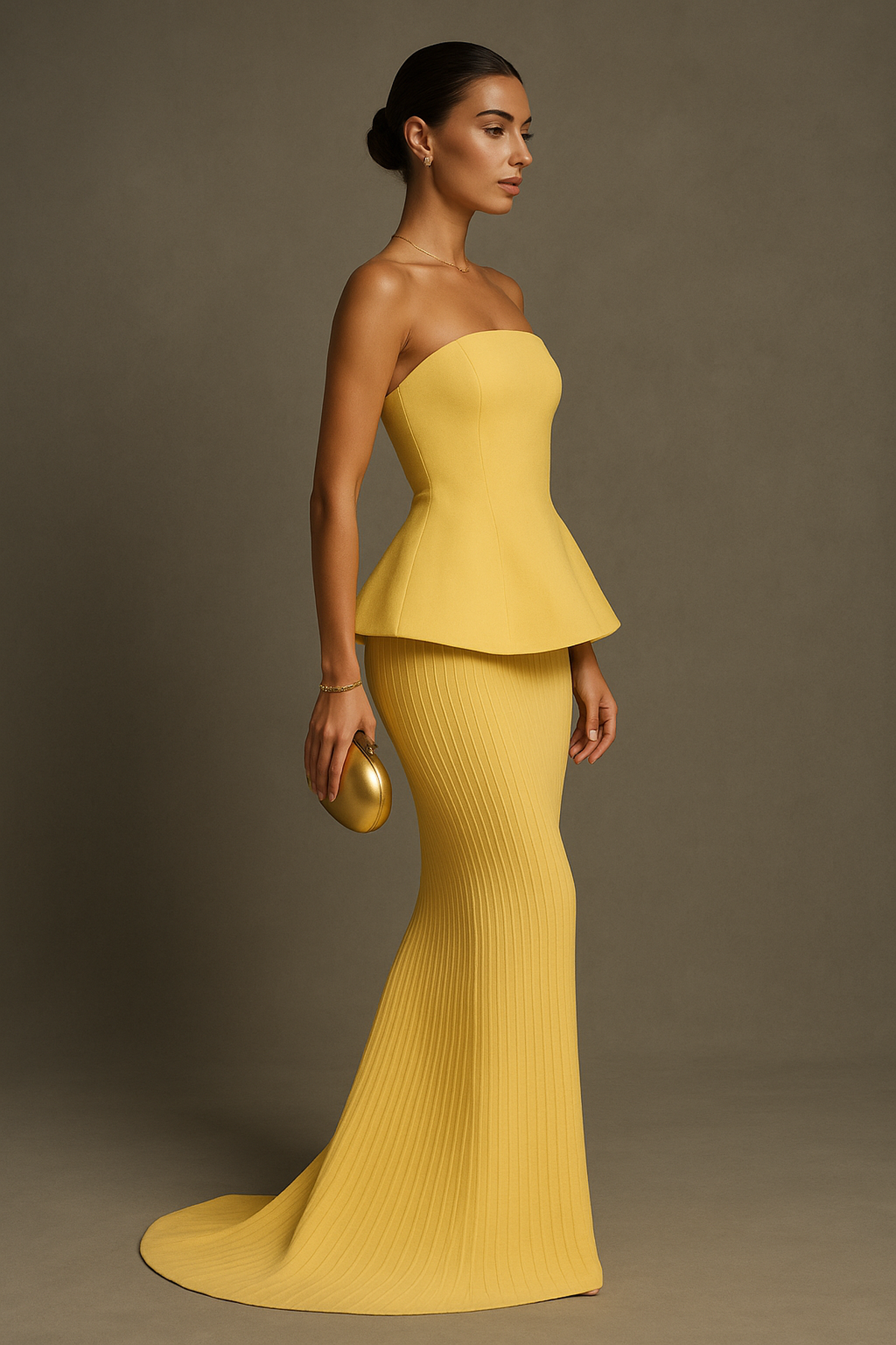 Sleek Strapless Maxi Dress